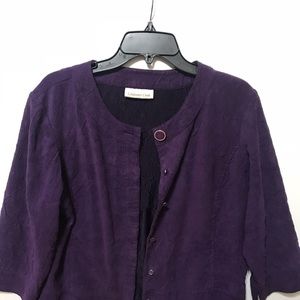 Coldwater Creek 3/4 sleeve purple blazer